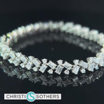 Load and play video in Gallery viewer, 14KT White Gold 7.37ct Lab Round &amp; Emerald Cut Diamond Tennis Bracelet
