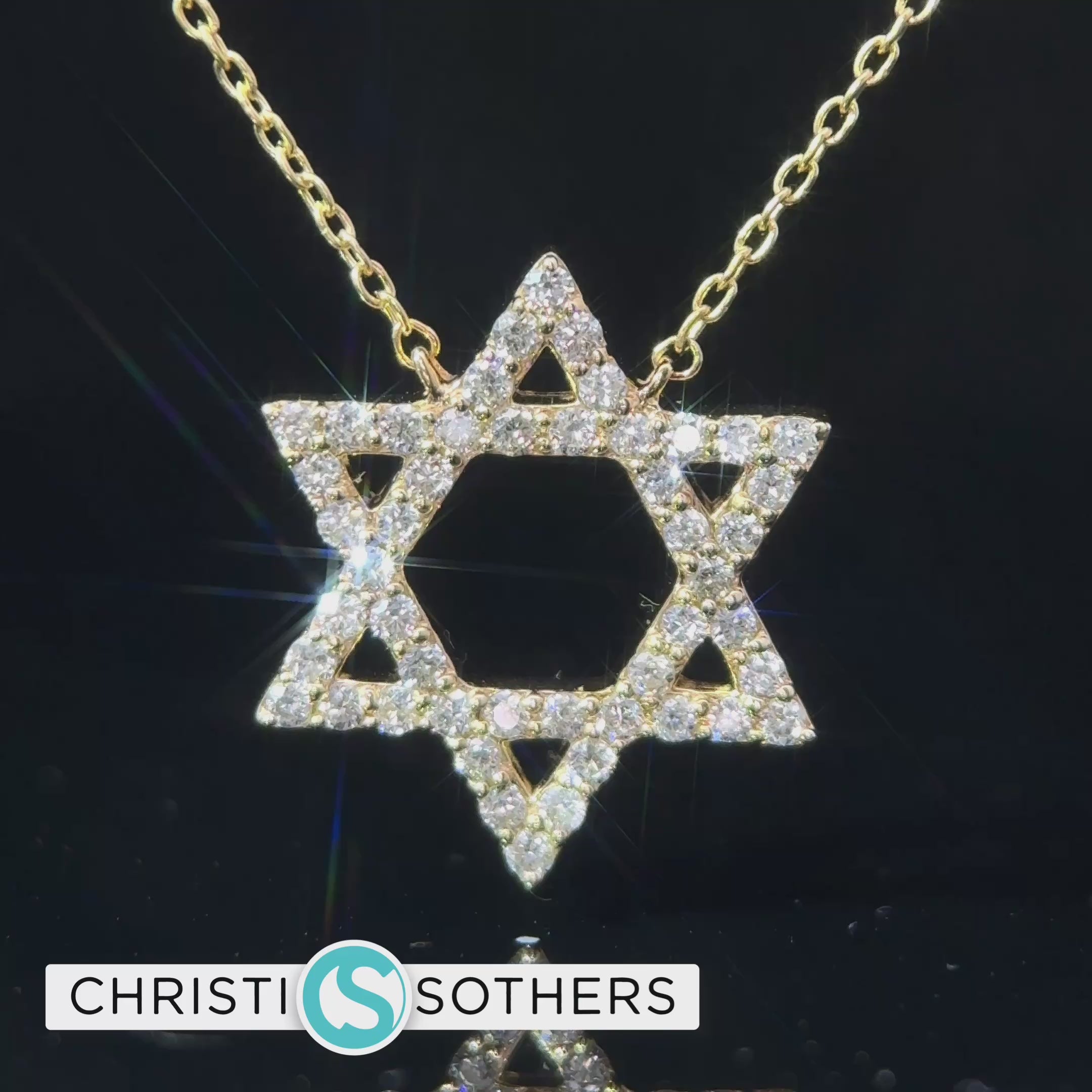 14KT Yellow Gold Diamond Star of David Pendant