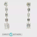 Load and play video in Gallery viewer, 14KT White Gold Cut Diamond Drop earrings
