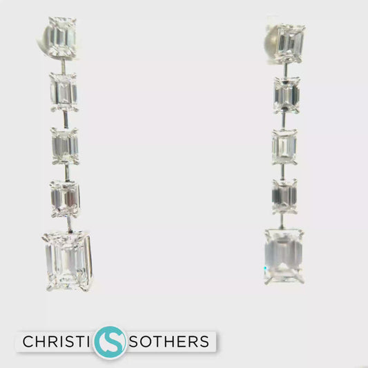 White Gold Cut Diamond Drop earrings