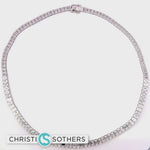 Load and play video in Gallery viewer, 14KT White Gold 17.63ct Lab Emerald Cut Diamond Necklace
