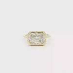 Load and play video in Gallery viewer, 14KT Yellow Gold Radiant Cut Lab-Grown Diamond Solitaire Ring
