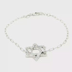 Load and play video in Gallery viewer, Silver or Gold-Plated Chain Bracelet with Baguette-Cut Star Accent
