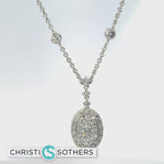 Load and play video in Gallery viewer, 14KT White Gold 1.10ct Lab Pavé Diamond Pendant Necklace
