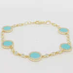 Load and play video in Gallery viewer, Gold-Plated Sterling Silver Eclipse Bracelet – Turquoise or Black
