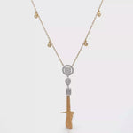 Load and play video in Gallery viewer, 18KT Yellow Gold Diamond Tassel Necklace With Diamonds
