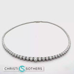 Load and play video in Gallery viewer, 14KT White Gold Diamond Necklace with Lab-Grown Diamonds (14.86 cttw)