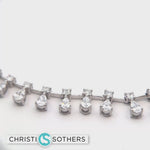 Load and play video in Gallery viewer, 14KT White Gold 9.00ct Lab Round &amp; Pear‑Shape Diamond Necklace
