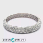 Load and play video in Gallery viewer, 18KT White Gold Diamond Pavé Bangle Bracelet
