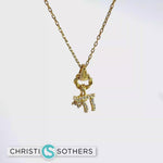 Load and play video in Gallery viewer, Star/Chai Charm Necklace with Round Cut CZs
