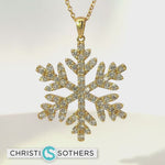 Load and play video in Gallery viewer, 18KT Yellow Gold 1.77ct Lab Diamond Frosty Snowflake Necklace
