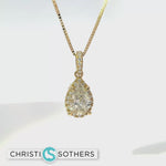 Load and play video in Gallery viewer, 14KT Yellow Gold 1.32ct Lab Pear &amp; Round Diamond Necklace
