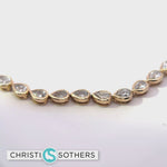 Load and play video in Gallery viewer, 14KT Yellow Gold 10.56ct Lab Pear Diamond Bezel Necklace
