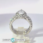 Load and play video in Gallery viewer, 14KT White Gold 3.04ct Lab Pear Shape Diamond Engagement Ring &amp; Band Set
