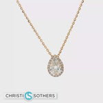 Load and play video in Gallery viewer, 14KT Yellow Gold Pear Diamond Necklace with Lab-Grown Diamond Pendant (1.16 ct)