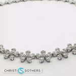Load and play video in Gallery viewer, 18KT White Gold Diamond Graduated Flower Tennis Necklace (11.05 cttw diamonds)
