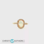 Load and play video in Gallery viewer, 14KT Yellow Gold Oval Cabochon Opal Cocktail Ring with Diamond Accents (0.46 ct)