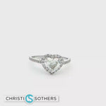 Load and play video in Gallery viewer, 14KT White Gold Heart-Shaped Engagement Ring with Lab-Grown Diamond (1.38 cttw)