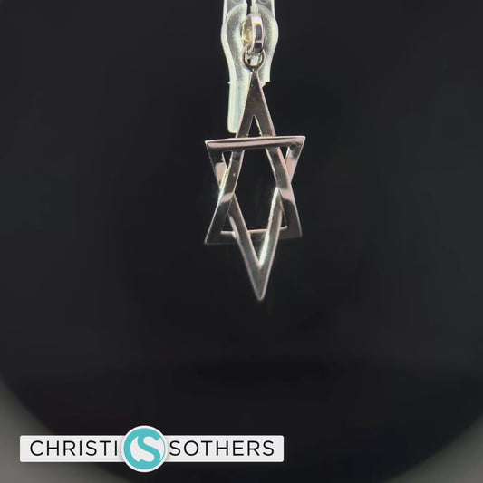 14KT White Gold Magen David Pendant