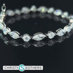 Load and play video in Gallery viewer, 14KT White Gold 8.95ct Lab Round &amp; Marquise Cut Diamond Tennis Bracelet
