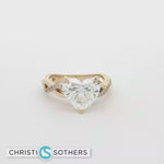Load and play video in Gallery viewer, 14KT Yellow Gold Heart-Shaped Diamon Ring (3.16 cttw)