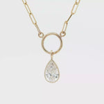 Load and play video in Gallery viewer, 14KT Yellow Gold Pear-Cut Lab-Grown Diamond Pendant Necklace (3.09 cttw diamond)

