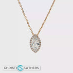 Load and play video in Gallery viewer, 14KT Yellow Gold Marquise Diamond Necklace with Lab-Grown Diamond (1.24 cttw)