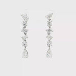 Load and play video in Gallery viewer, 14KT White Gold Multi-Cut Drop Earrings with Lab-Grown Diamonds (2.15 cttw)