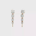 Load and play video in Gallery viewer, 14KT Yellow &amp; White Gold Diamond Chain Drop Earrings with Lab-Grown Diamonds