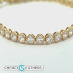 Load and play video in Gallery viewer, 14KT Yellow Gold 5.87ct Lab Oval Diamond Tennis Bracelet
