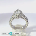 Load and play video in Gallery viewer, 14KT White Gold 3.01ct Lab Marquise Diamond Engagement Ring &amp; Band Set

