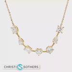 Load and play video in Gallery viewer, 14KT Yellow Gold Mixed-Cut Diamond Necklace with Lab-Grown Diamonds (3.08 cttw)