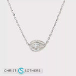 Load and play video in Gallery viewer, 14KT White Gold Pear Diamond Necklace with Lab-Grown Diamond Pendant (1.03 ct)