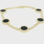 Load and play video in Gallery viewer, Gold-Plated Sterling Silver Eclipse Bracelet – Turquoise or Black
