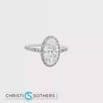 Load and play video in Gallery viewer, 14KT White Gold Oval Diamond Ring with Lab-Grown Diamonds (2.32 cttw)