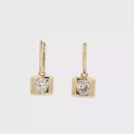 Load and play video in Gallery viewer, 14KT Yellow Gold Oval Diamond Geometric Drop Earrings with Lab-Grown Diamonds (1.01 cttw)