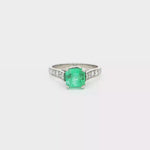 Load and play video in Gallery viewer, Platinum Emerald &amp; Diamond Ring
