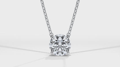 14KT w/g Certified Ideal Cut Lab-Grown Diamond Solitaire Pendant (2.10 ct)