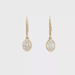 Load and play video in Gallery viewer, 14KT Yellow Gold Oval Diamond Drop Earrings with Lab-Grown Diamonds (2.08 cttw)