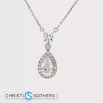 Load and play video in Gallery viewer, 14KT White Gold Pear Diamond Drop Necklace with Lab-Grown Diamonds (1.65 cttw)