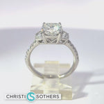 Load and play video in Gallery viewer, 14KT White Gold 2.56ct Lab Cushion Cut Diamond Engagement Ring
