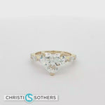 Load and play video in Gallery viewer, 14KT Yellow Gold Heart-Shaped Diamond Ring with Lab-Grown Diamonds (3.85 cttw)