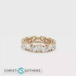 Load and play video in Gallery viewer, 14KT Gold Diamond Hearts Eternity Ring (6.05 cttw)
