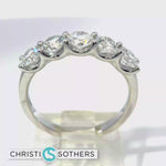 Load and play video in Gallery viewer, 14KT White Gold Lab-Grown Diamond Five-Stone Ring (1.55 cttw)
