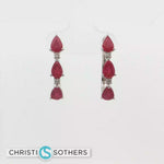 Load and play video in Gallery viewer, 18KT White Gold Ruby &amp; Diamond Hoop Earrings
