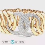 Load and play video in Gallery viewer, 18KT Yellow Gold Diamond Bangle Bracelet (4.00 cttw, Natural Diamonds)