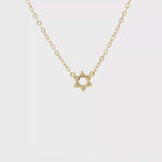 Load and play video in Gallery viewer, Gold-Plated Sterling Silver Magen David Necklace (5.60 mm)
