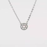 Load and play video in Gallery viewer, Sterling Silver Star of David Necklace with Round Stones
