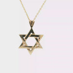 Load and play video in Gallery viewer, 14KT Yellow Gold Magen David Pendant
