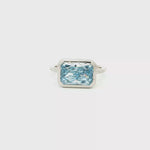 Load and play video in Gallery viewer, 14KT White Gold Bezel Ring with Ice Blue Lab-Grown Diamond (3.02 cttw)
